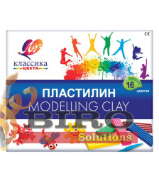Pastă de modelat Klassika, 16 culori x 20 gr. + cutit